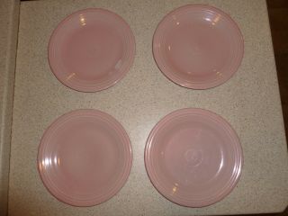4 Fiesta Fiestaware 10.  5 " Dinner Plates - Rose Pink Homer Laughlin Retired