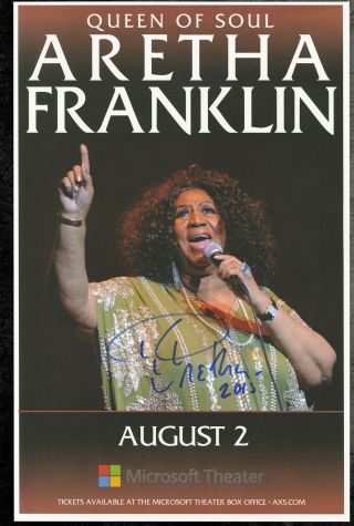 Aretha Franklin Autographed Gig Poster