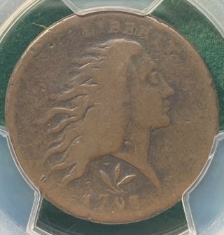 1793 Flowing Hair Wreath Large Cent S8 Vine And Bars Pcgs Good 6