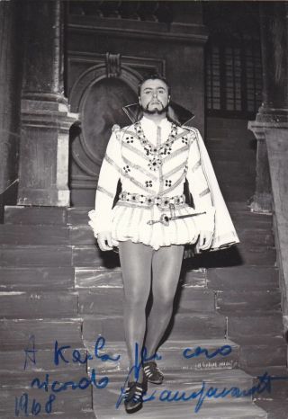 Luciano Pavarotti Opera Singer Verdi Rigoletto Palermo 1968 Vintage Photo Signed