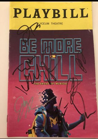 Joe Iconis,  Cast Signed Be More Chill Broadway Playbill Musical Salazar Roland