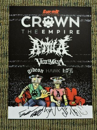 Crown The Empire & Attila Signed / Autographed Photo / Poster Rare