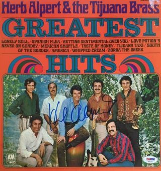 Herb Alpert Signed Autographed Greatest Hits Lp Vinyl Record Album Brass Psa Dna