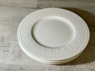 Villeroy & Boch Cellini Dinner Plates 10 - 5/8 " All White Embossed Set Of 4