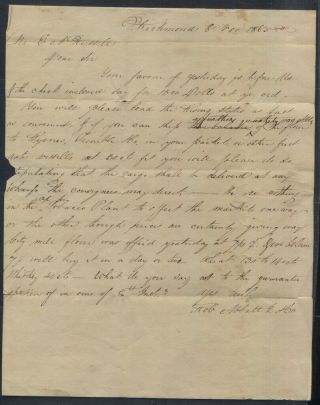 1863 Richmond Va Csa Confederate Folded Letter 2c Jackson / Paid 2