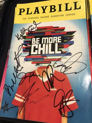Be More Chill Off Broadway Cast Signed Playbill Salazar Roland West End Musical