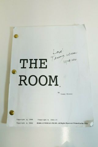 (s) The Room Movie Script Signed By Tommy Wiseau