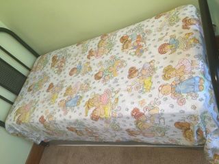 Vtg 1983 Cabbage Patch Kids 3 Pc Twin Bed Linen Set Flat Fitted Sheet Pillowcase 3