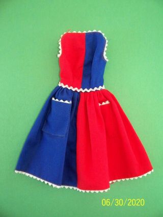 Vintage Barbie Fancy 943 Red White & Blue Dress 1960s