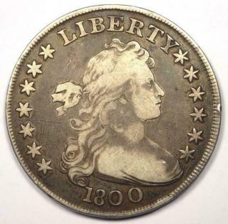 1800 Draped Bust Silver Dollar $1 - Very Fine Details (vf) - Rare Type Coin