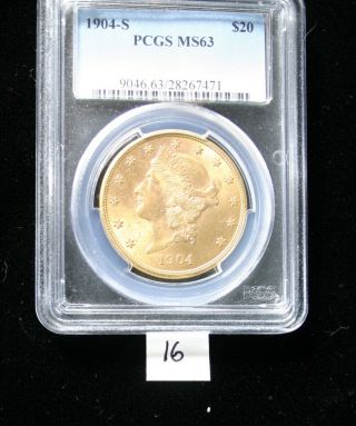 1904 - S U.  S.  Gold $20 Liberty Head (coronet) Double Eagle - Pcgs Ms63