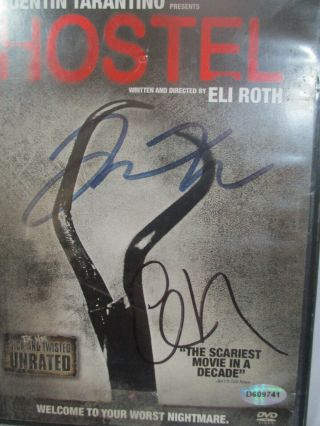 Quentin Tarantino Eli Roth Hostel DVD Cover w/DVD Hand Signed Autograph 2