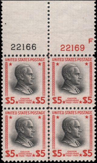 Us 834 Mnh Vf Top Plate Block Of 4