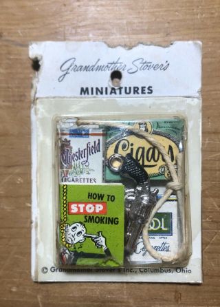 Vtg Grandmother Stover’s Miniatures How To Stop Smoking - Regent,  Chesterfield