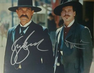 Kurt Russell & Val Kilmer Rare 2x Hand Signed 8x10 Photo W/holo Tombstone