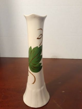 Vintage Clinchfield Artware Pottery Bud Vase Hand Painted Ivy Leaf 5.  5 " Erwin Tn