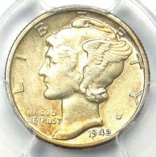 1942/1 - D Mercury Dime 10c - Pcgs Au55 - Rare Overdate Coin - $1,  350 Value
