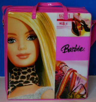 2004 Mattel Fashion Fever Barbie Carry Case Pink With Zipper 12066