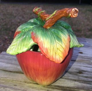 Fitz And Floyd Apple Sugar Bowl With Lid Country Gourmet