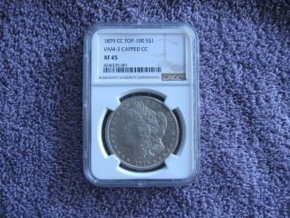 1879 Cc Morgan Silver Dollar Capped Die - Ngc Xf45 -
