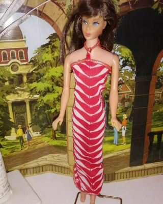 Barbie Vintage 1355 Superstar Era Best Buy 1978 Red White Fish Halter Dress