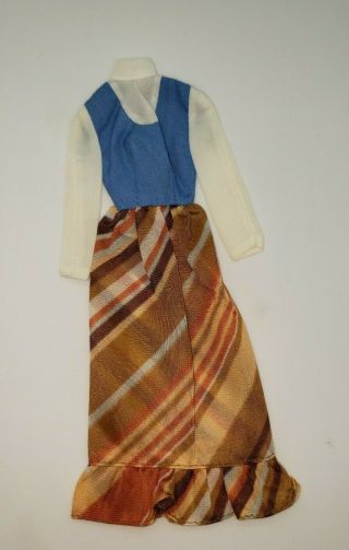 Vintage Barbie 1977 Best Buy Fashion 9622 Blue Brown Striped Dress