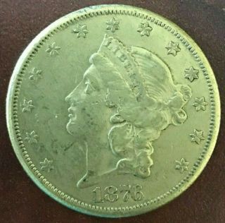 1876 - Cc $20 Liberty Head Gold Double Eagle Twenty Dollar Coin Carson City