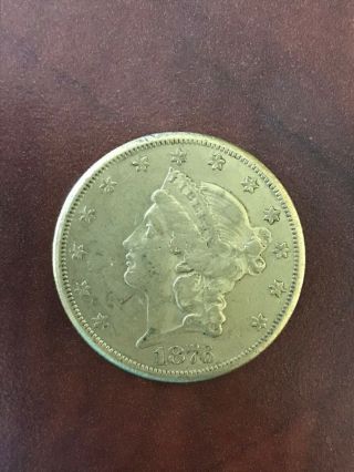 1876 - CC $20 Liberty Head Gold Double Eagle Twenty Dollar Coin Carson City 2