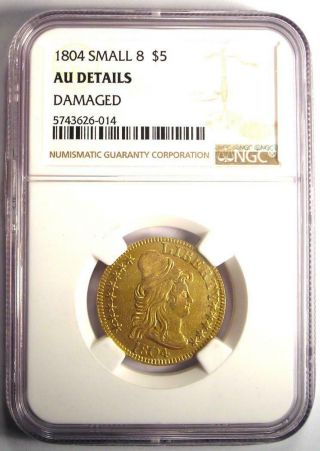 1804 Capped Bust Gold Half Eagle $5 - Certified NGC AU Details - Rare Gold Coin 2