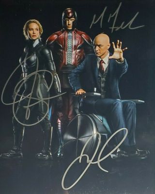 X - Men Cast X3 Signed 8x10 Photo W/ Holo Fassbender Lawrence Mcavoy