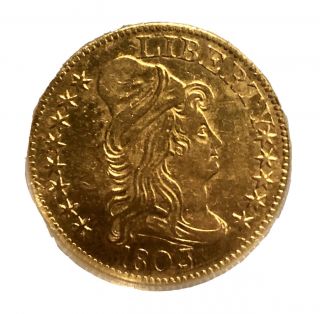 1803/2 Capped Bust Gold Half Eagle $5 - Ncs Ncg Au Details - Monster Rare Coin