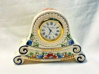 Vintage Porcelain Clock Delfts Holland Quartz 454p For.  " Christaiaan Huygens "