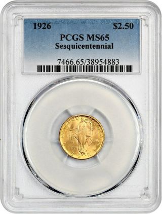 1926 Sesquicentennial $2 1/2 Pcgs Ms65 - Classic Commemorative - Gold Coin