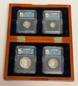 2006 - W (4) Coin Proof Platinum Eagle Set,  Icg Graded Pr70 Dcam,  First Strike