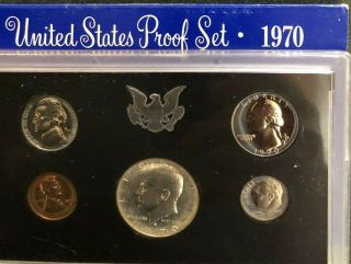 Rare Us 1970 No " S " Dime Proof Set (5 Coins),  Us Issue W/original Box