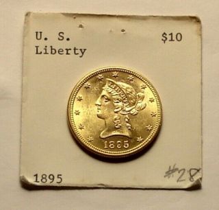 U.  S.  Liberty Head $10.  00 Gold Coin 1895 Fine