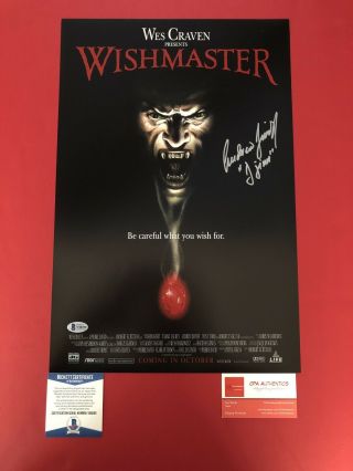 Andrew Divoff Signed 12 " X 18 " Wishmaster Poster - Becket