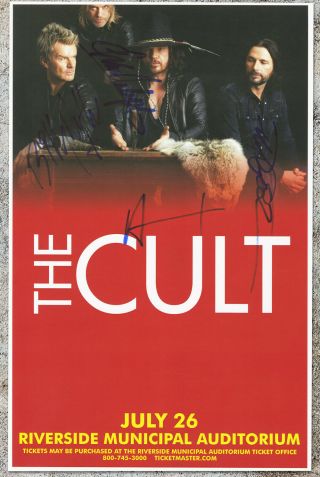 The Cult Autographed Gig Poster Ian Astbury,  Billy Duffy,  John Tempesta