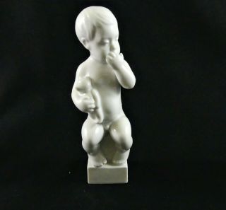Vtg B&g Bing & Grondahl Porcelain Baby Figurine 2231 Adam Boy With Teddy Bear