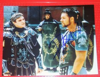 Russell Crowe Joaquin Phoenix Hand Signed Autographed Photo 8 X 10 W/holo