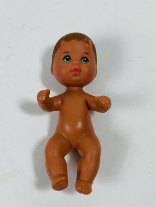 Vtg Mattel Barbie Tan Baby Boy Blue Eye Doll 1973 Happy Sweets Sunshine