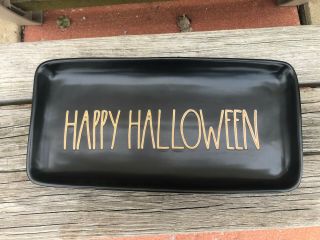 Rae Dunn Magenta Happy Halloween Platter Black Orange 2017