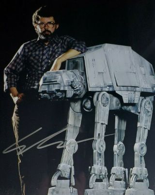 George Lucas Hand Signed 8x10 Photo W/holo Star Wars