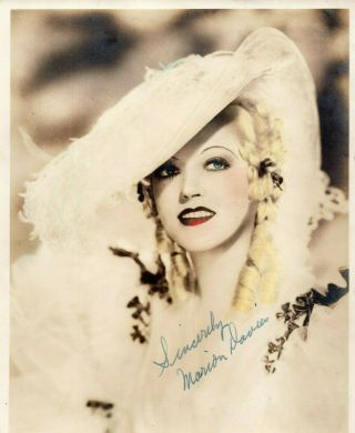 " Vintage:.  " Silent Film " Actress: Marion Davies Signed Photo