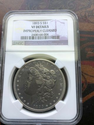 1893 S United States $1 Morgan Silver Dollar Coin - Ngc Vf