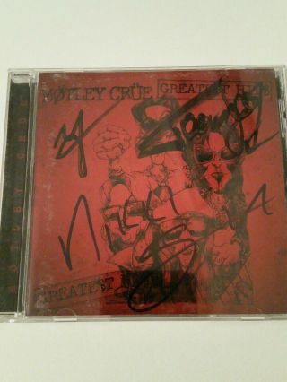 Motley Crue Greatest Hits Signed - Nikki Sixx Tommy Lee And Vince Neil Autograph