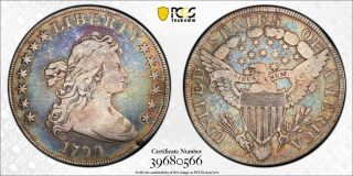 1799 $1 Draped Bust Dollar B - 12 Bb - 160 - Pcgs F12 - Silver - Toning
