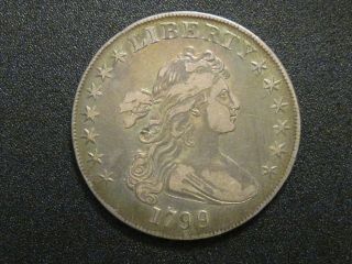 1799 Draped Bust Silver Dollar Heraldic Eagle 13 Stars Variety