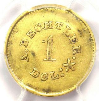1842 - 50 A.  Bechtler Carolina Gold Dollar G$1 27 Gr - Pcgs Au Detail - Rare Coin