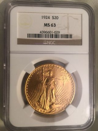 1924 Ngc Ms63 $20 Gold Liberty Head Double Eagle - Rated - The Only Safe Way To Buy